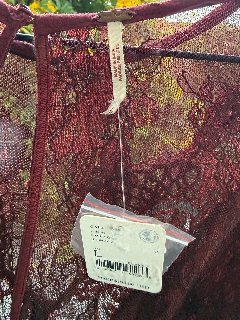 Free People Lace Velvet Skater Dress - Burgundy - Picture 10 of 10